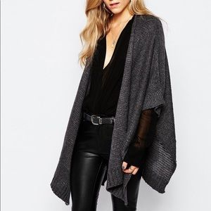 Vero Moda Knitted Cape Kimono Grey Cardigan - OS